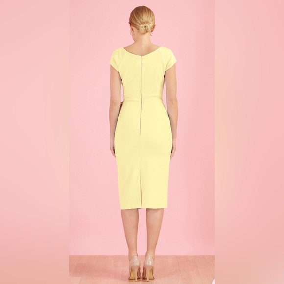 fitted vintage pencil dress amazing flattering fit 12 uk us s/m bnwt - Picture 2 of 5